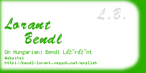 lorant bendl business card